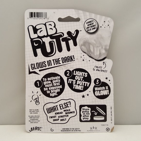 LAB PUTTY - Glows In The Dark by Ja-Ru w/ Storage Tin - Picture 2 of 5
